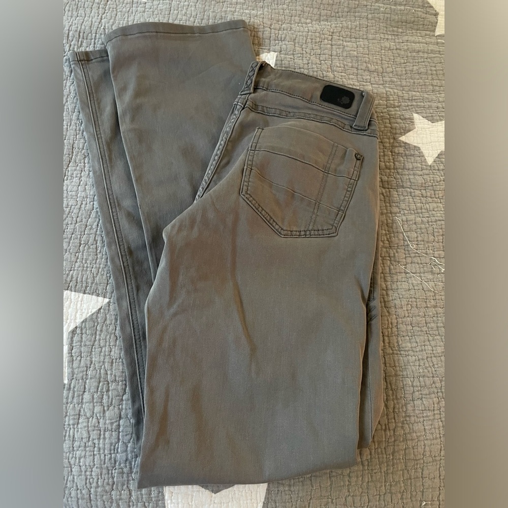 Rubber band stretch bootcut denim olive green nwt size 31 13/14 long